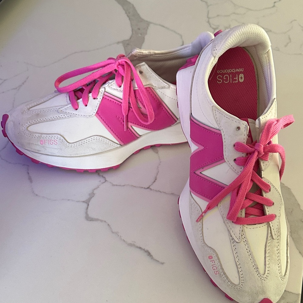 Figs Women's Vibrant Pink and White Sneakers